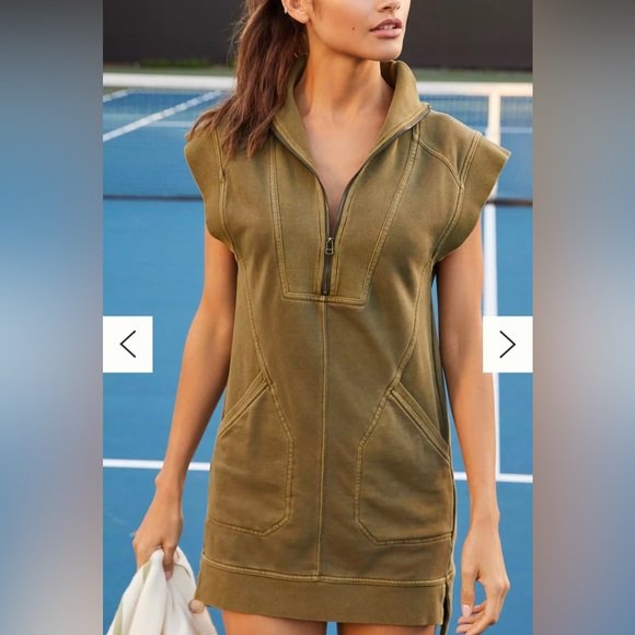 Anthropologie Daily Practice Meru Zip Front Active Athleisure Mini Dress XXS - Picture 2 of 6